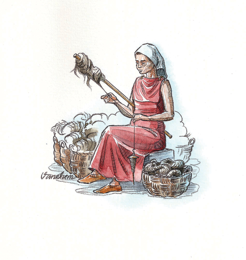 Iron age wool spinning (Client: The County Administrative Board of Västmanland, Sweden).