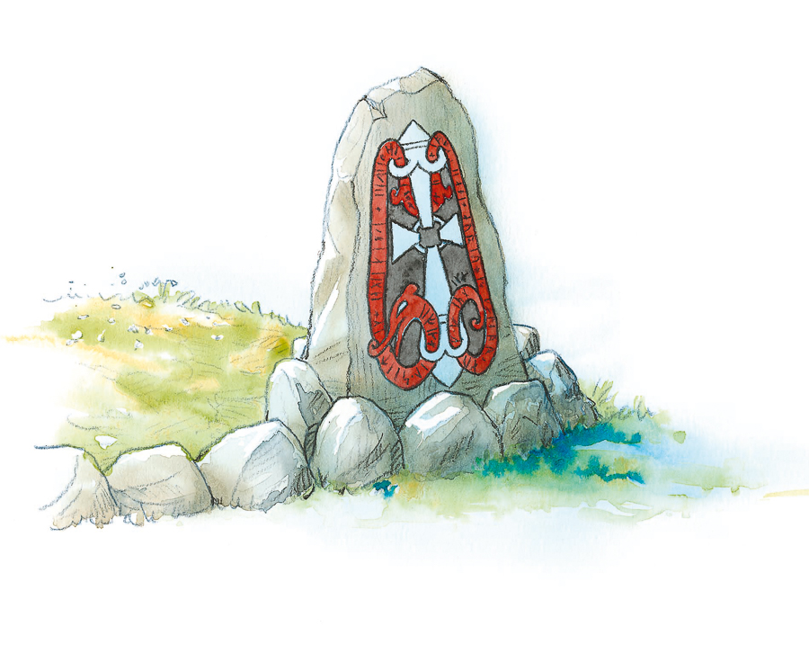 Rune stone in color (Client: Uppdrag Arkeologi/The Municipality of Ekerö, Sweden).