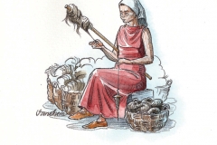 Iron age wool spinning (Client: The County Administrative Board of Västmanland, Sweden).