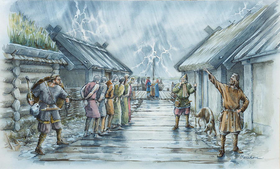 Darkride stage design for the Birka scene (Client: The Viking Museum).