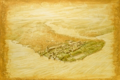 Darkride backdrop illustration, "Miklagard" (Client: The Viking Museum).